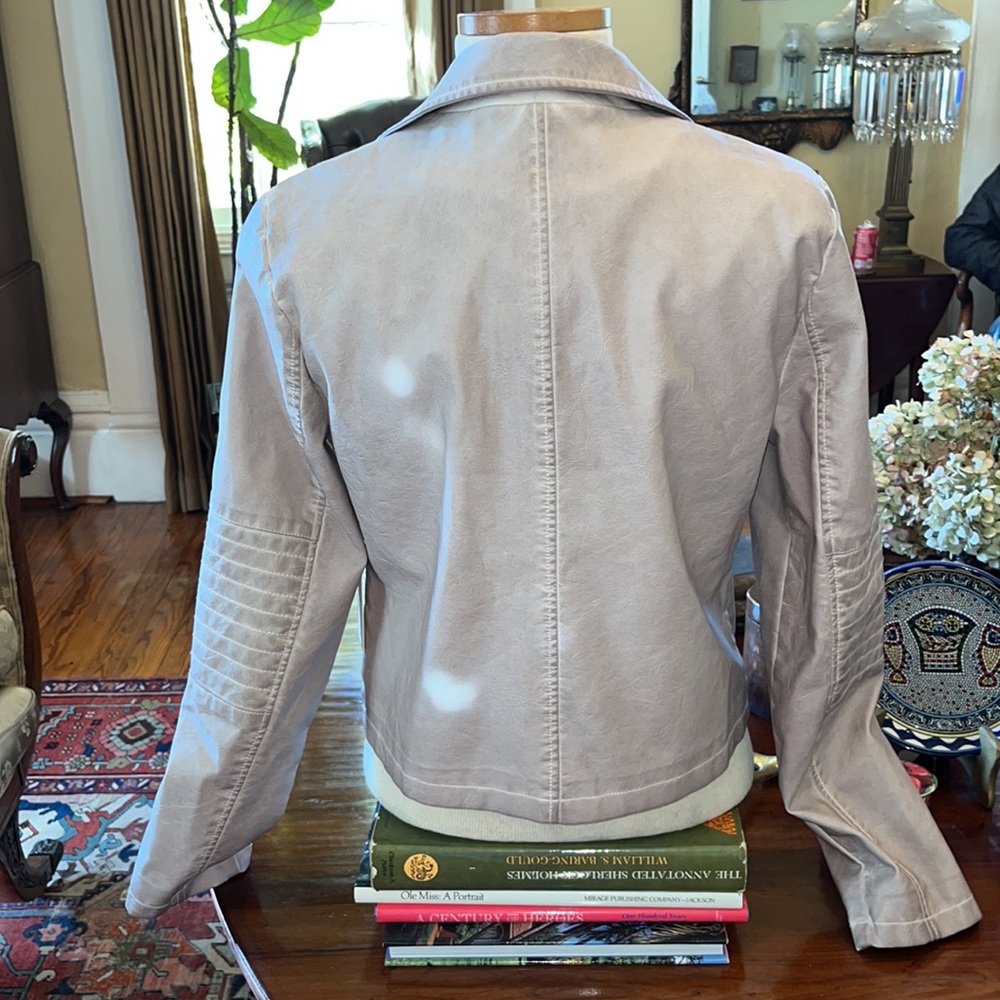 Tribal Jeans Blush Vegan Leather Moto Jacket - Picture 12 of 16